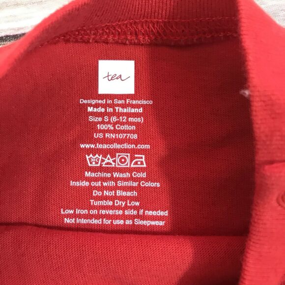 Tea Collection Boys Shirt Size 6-12 Mo Croatian Bears Red Soccer Long Sleeve NEW - Picture 6 of 8